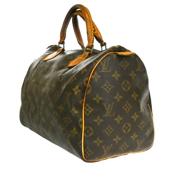 Authentic LOUIS VUITTON Speedy 30 Travel Hand Bag Monogram Leather Brown - Picture 7 of 16